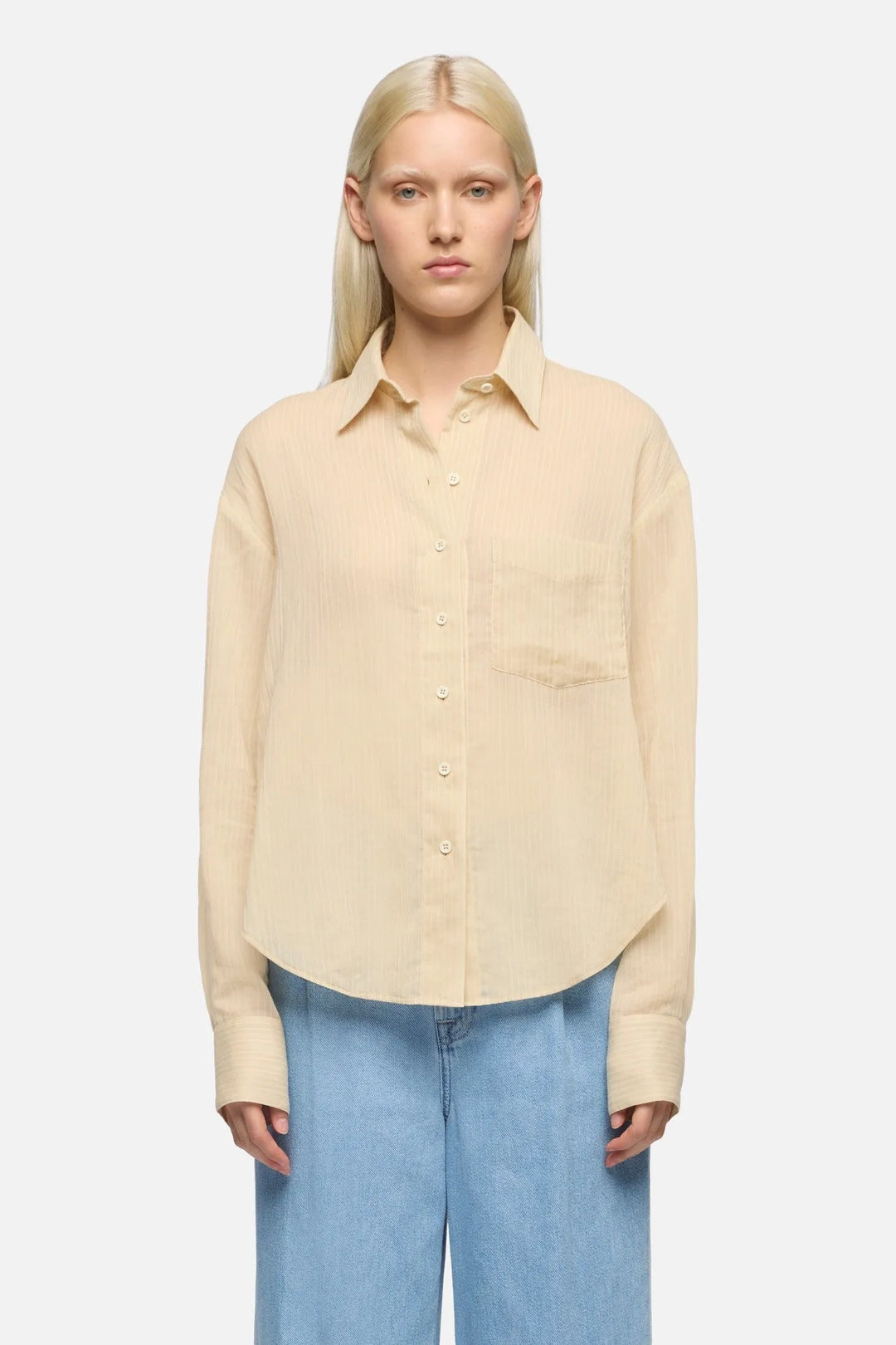 Oversize Button Down in Cotton Voile