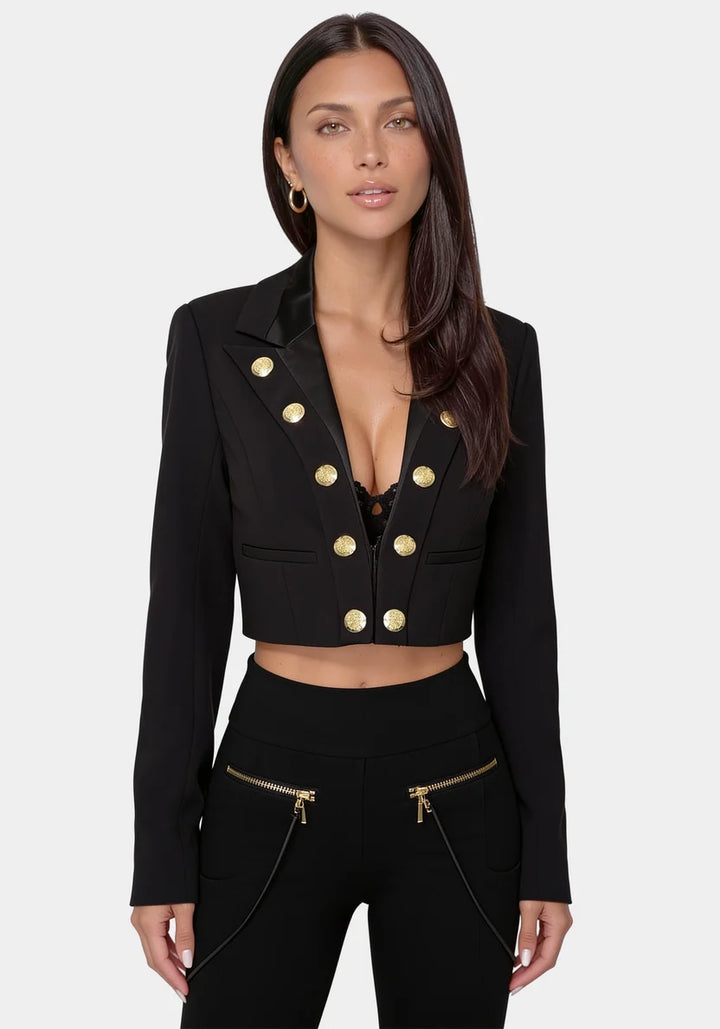 Tailored Cropped Blazer - Black