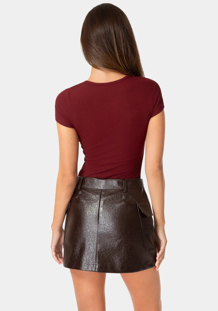 Short Sleeve Baby Bebe Logo Tee - Cabernet