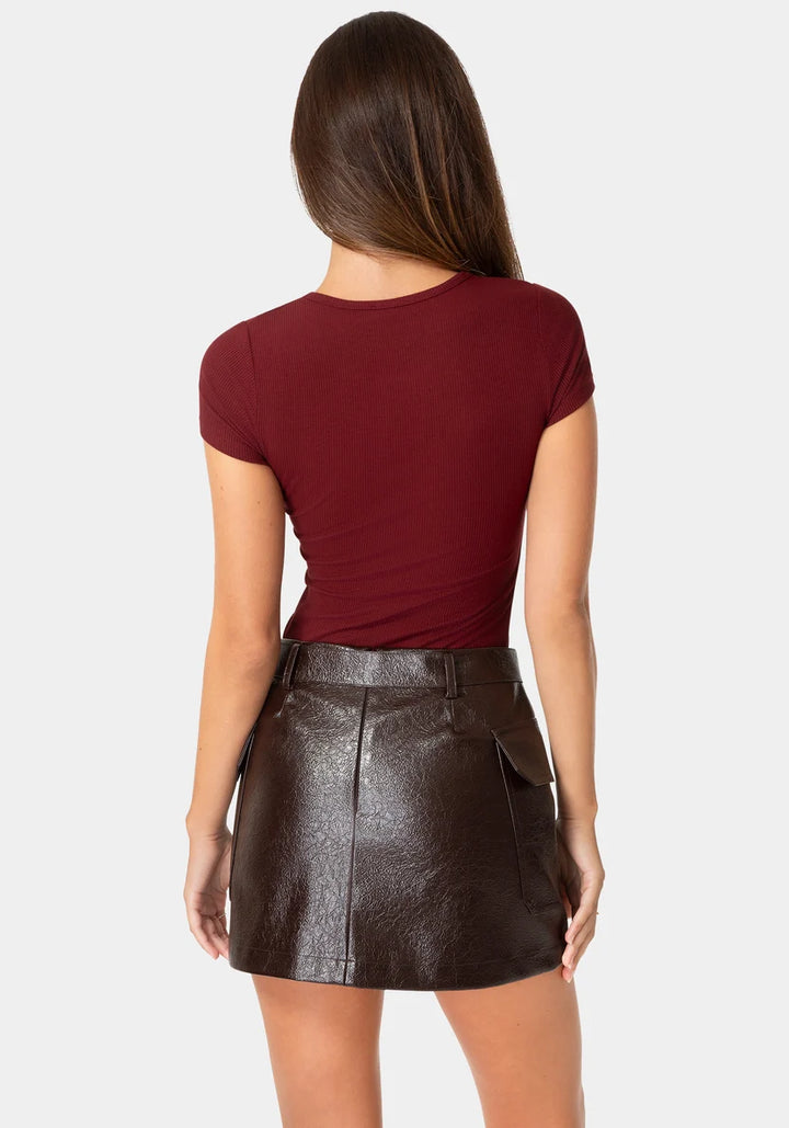 Short Sleeve Baby Bebe Logo Tee - Cabernet