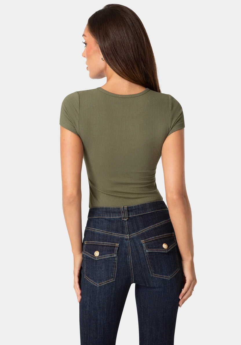 Short Sleeve Baby Bebe Logo Tee - Velvet Green
