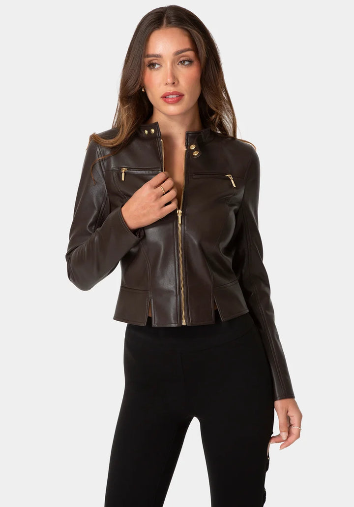 Moto Biker Jacket - Chocolate Martini