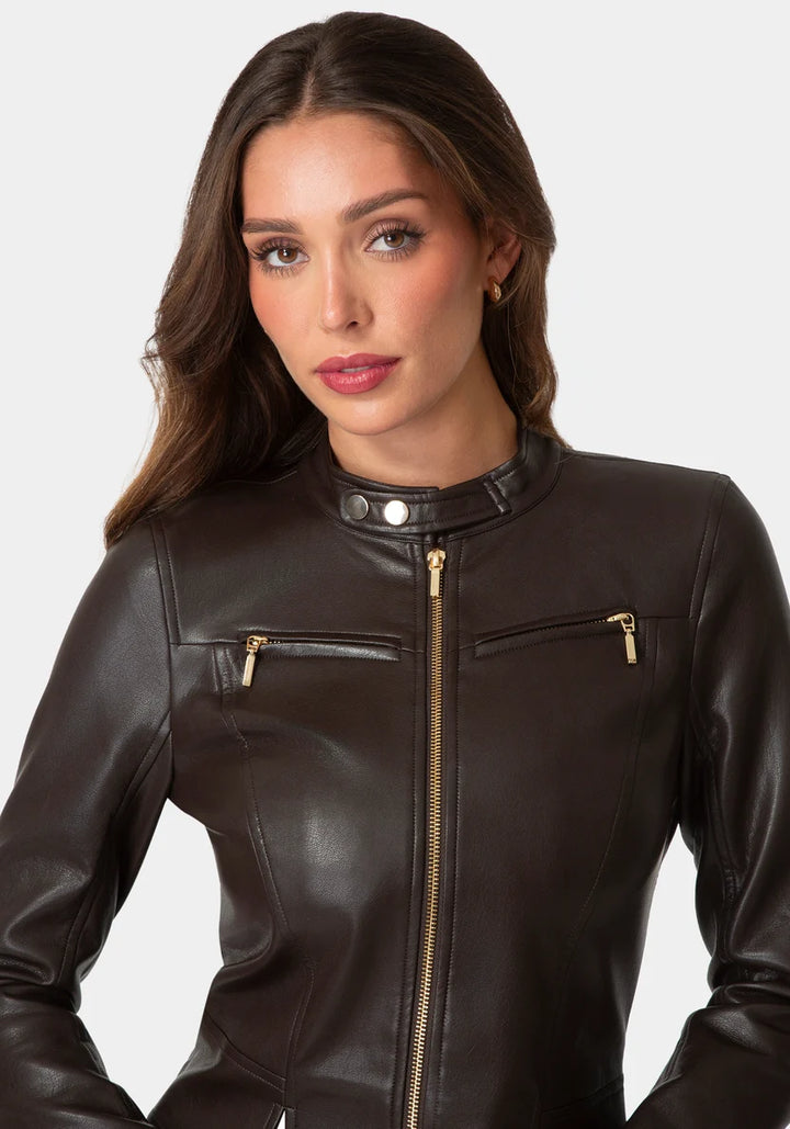 Moto Biker Jacket - Chocolate Martini