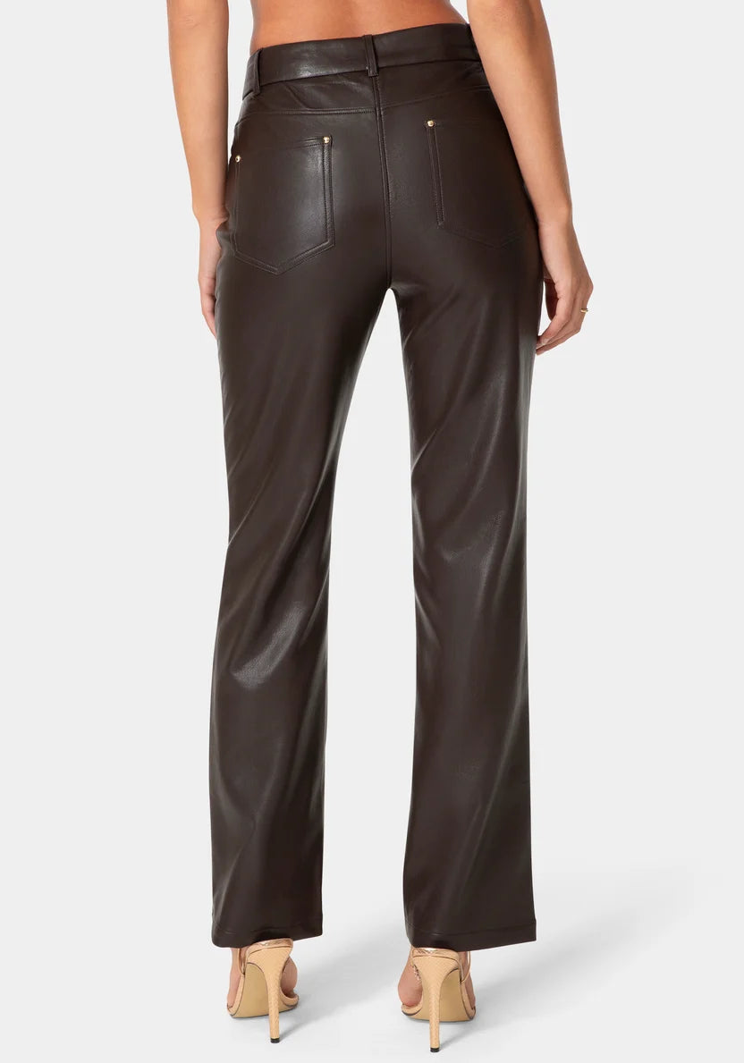 Natural Waist6 Moto Biker Pants - Chocolate Martini