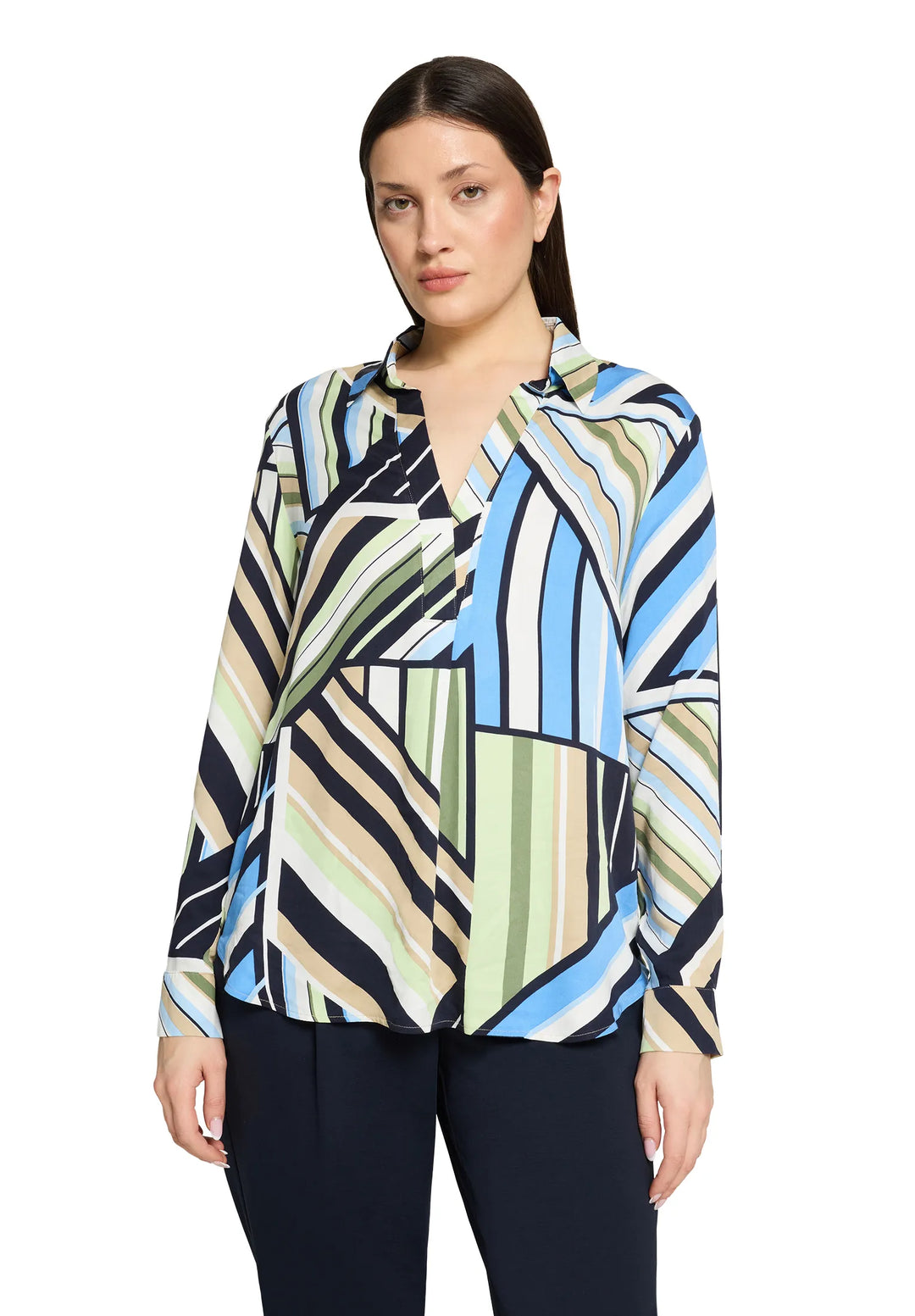 Long-Sleeved Slip-On Blouse