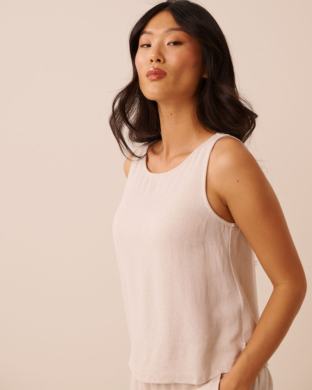 Viscose Linen Top - Beige