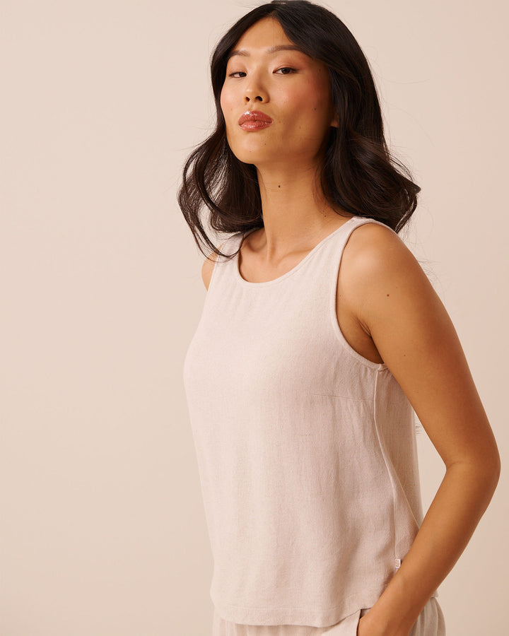 Viscose Linen Top - Beige