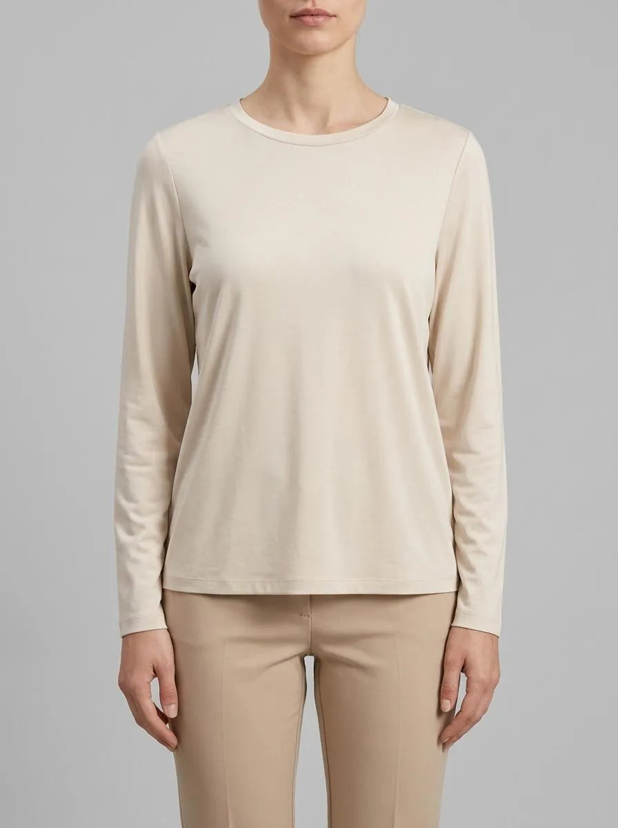 Slip-On Blouse with Boat Neckline
