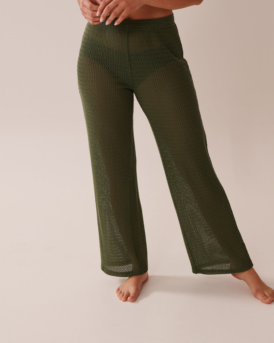 Crochet Pants - Bronze Green