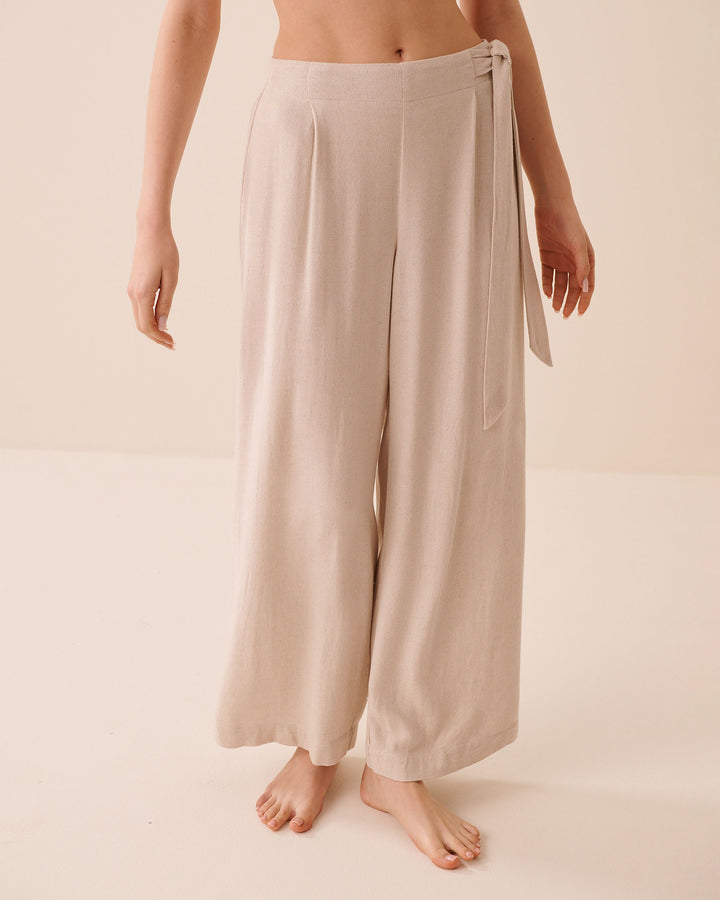 Viscose Linen Pant - Beige