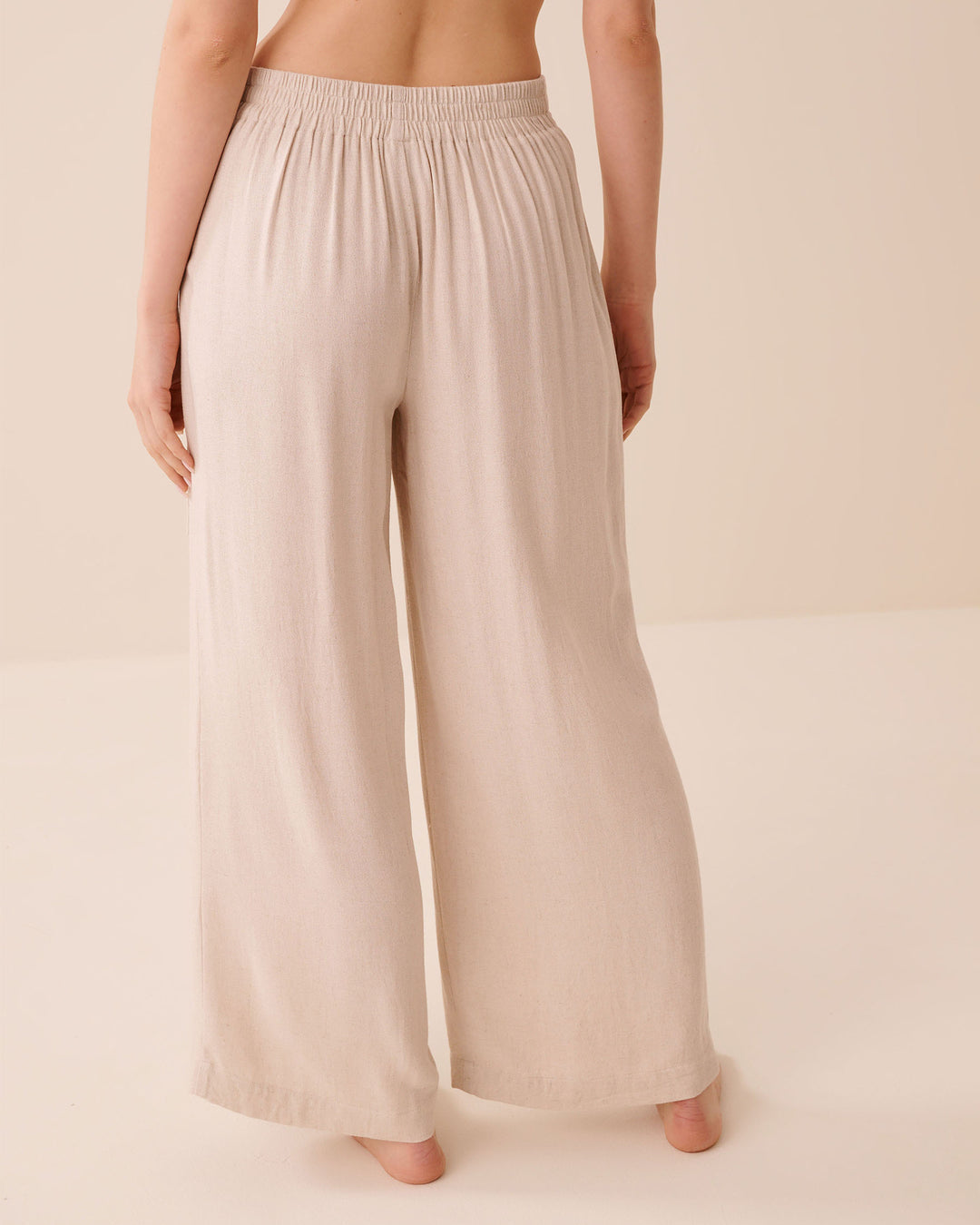 Viscose Linen Pant - Beige
