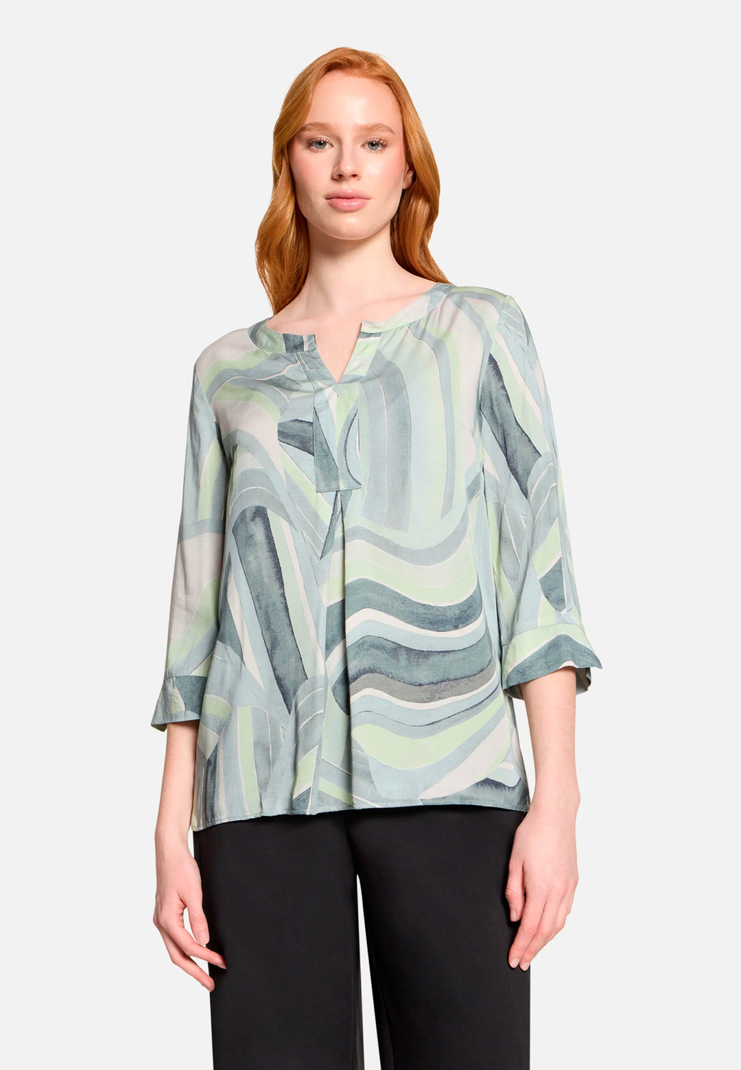 Patterned Slip-On Blouse