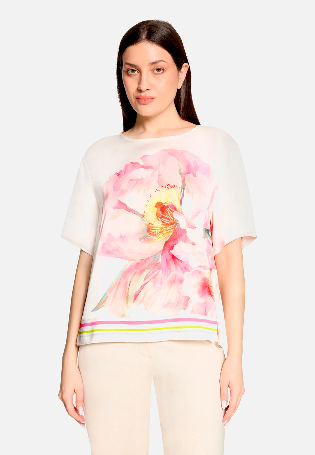Slip-On Blouse with Ribbed Cuffs