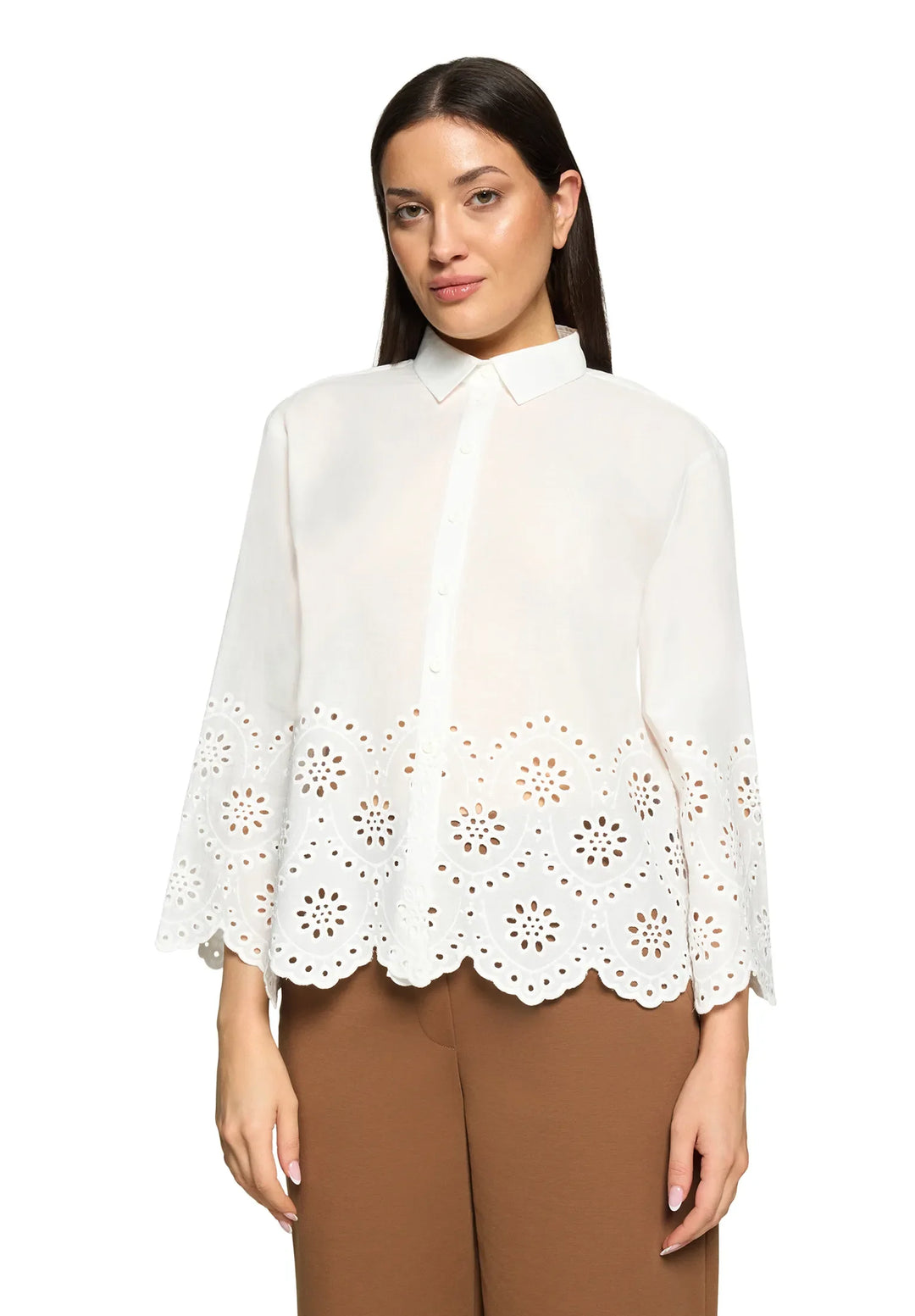 Lace Blouse with Decorative Edges