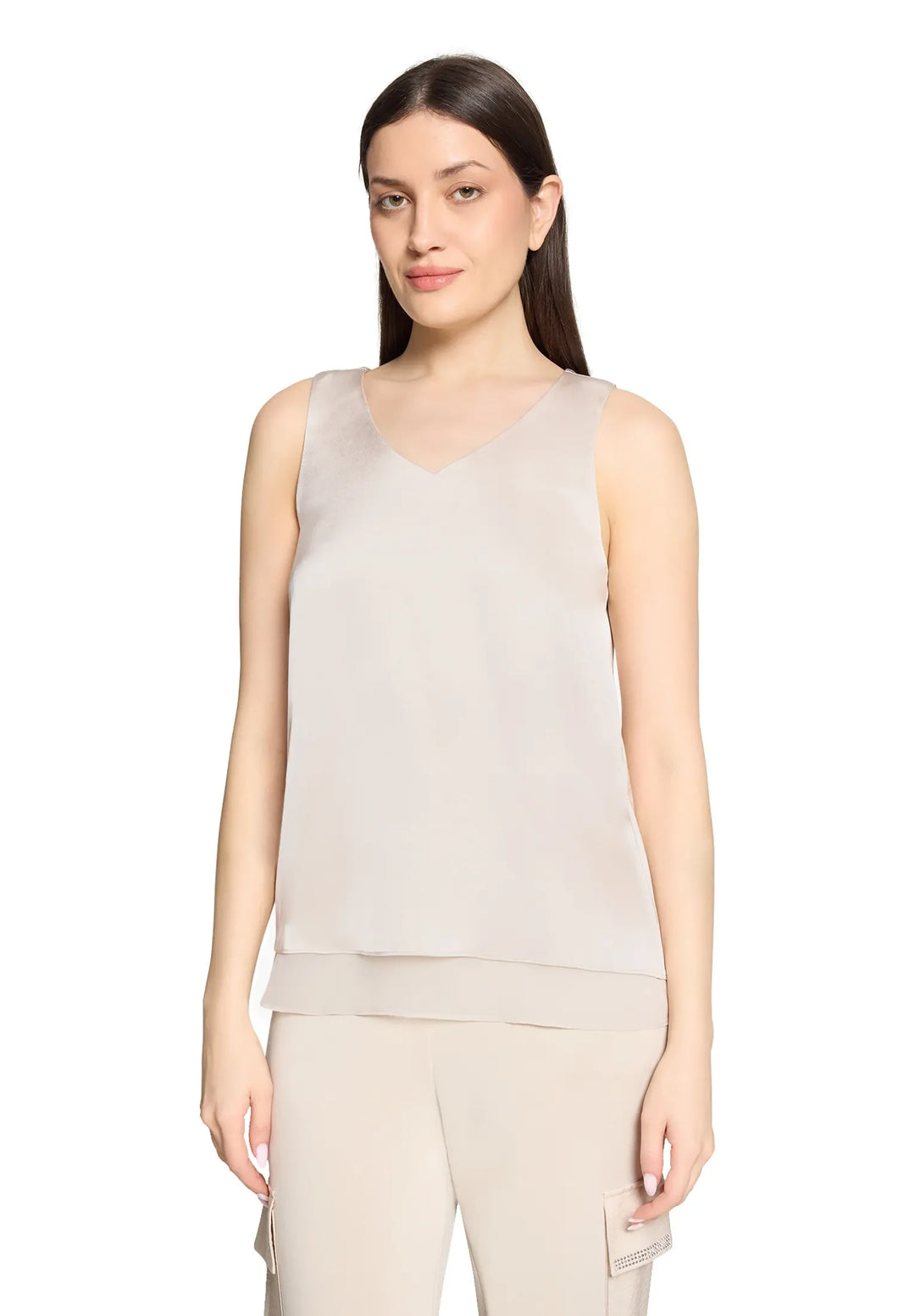 Solid-Color Blouse Top