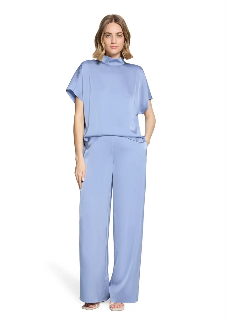 Solid Color Slip-On Blouse