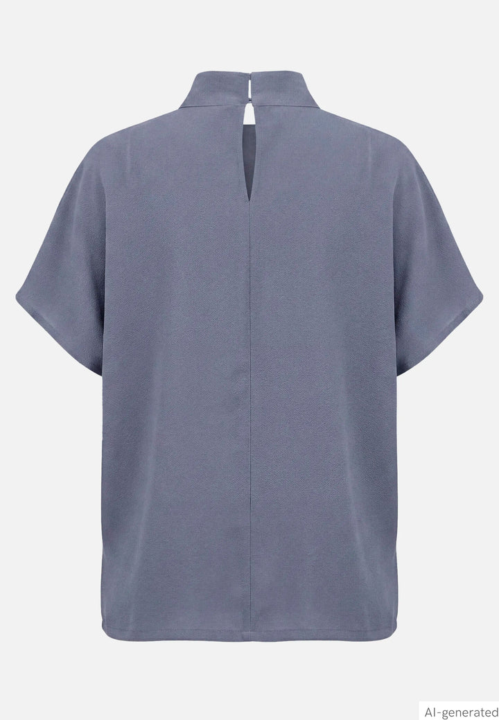 Solid Color Slip-On Blouse