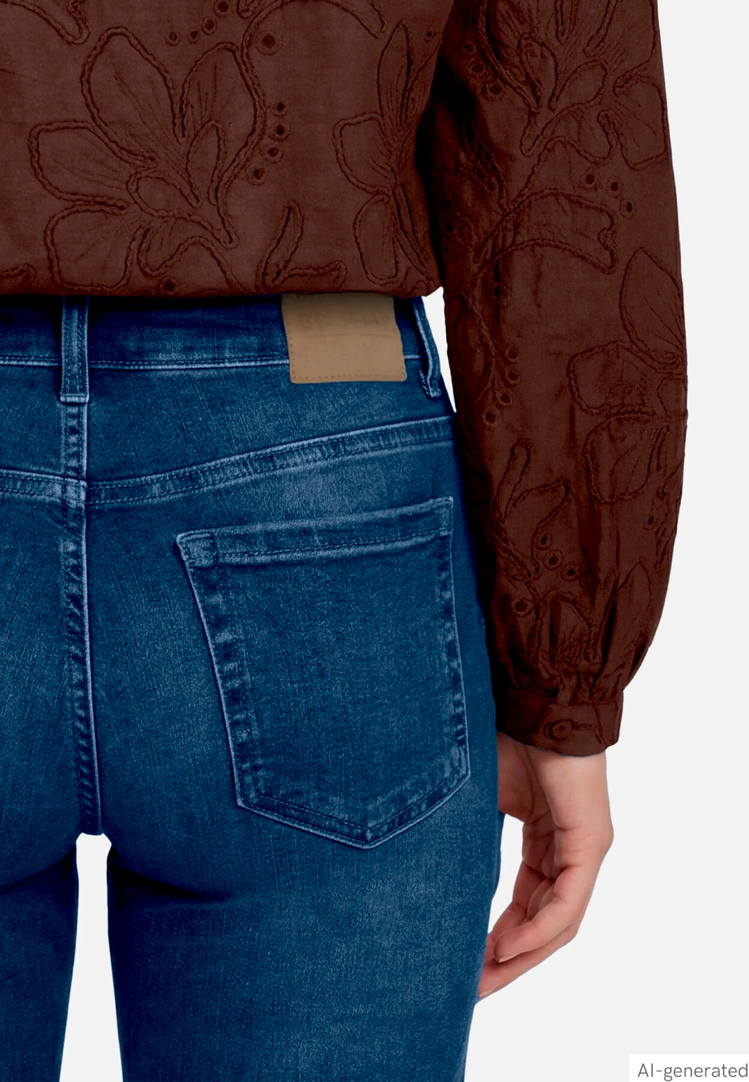 Long-Sleeved Slip-On Blouse with Embroidery