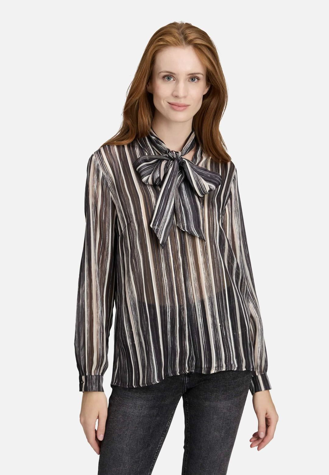 Slip-On Blouse with Bow Knot