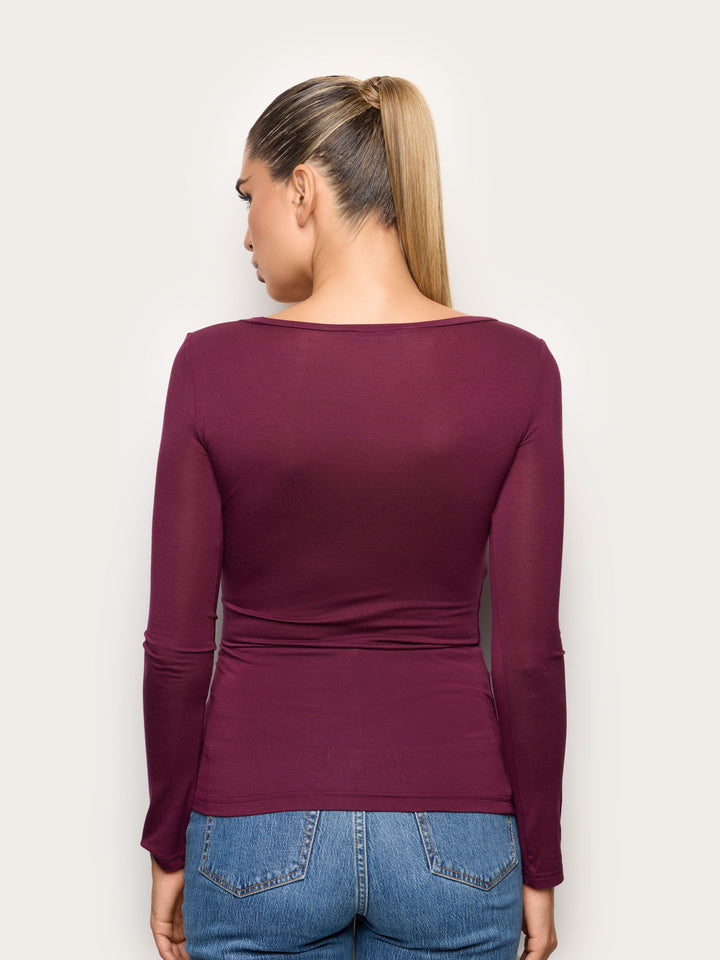 Long-Sleeve Decolte Neck T-Shirt - Must