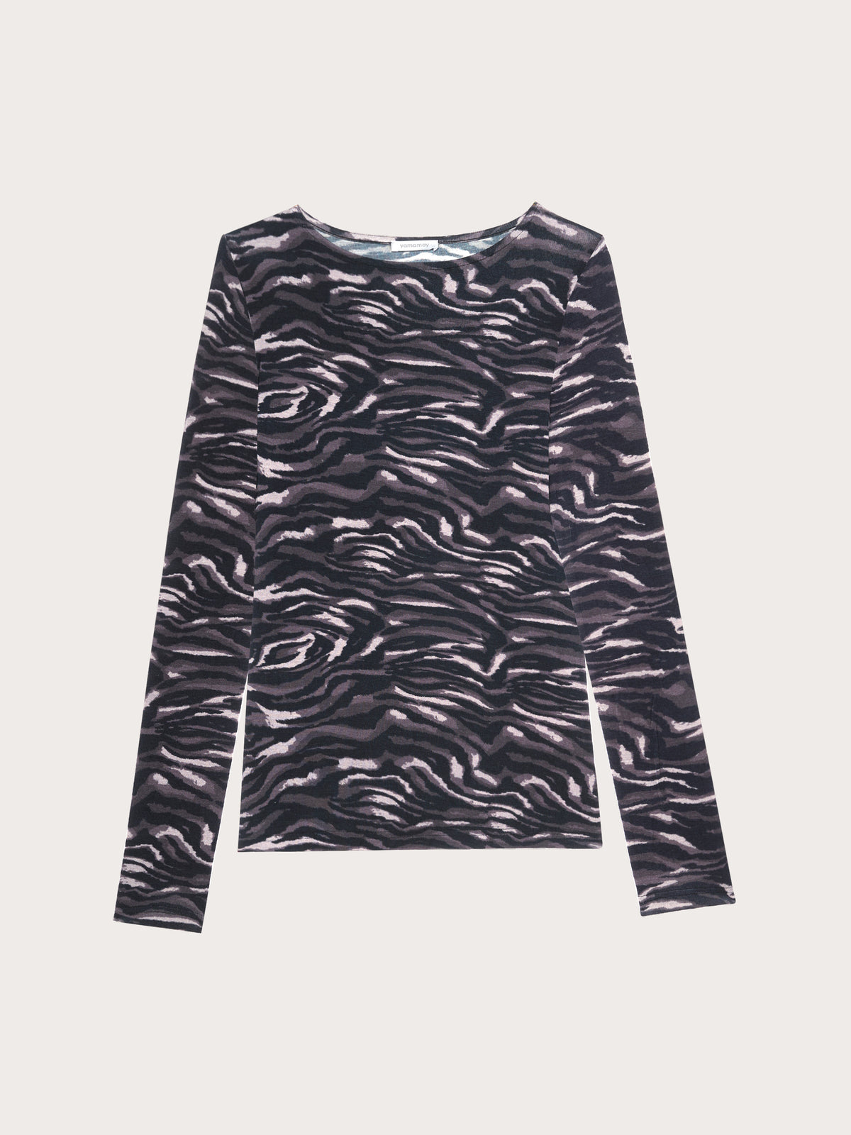 Long-Sleeve Boat Neck T-Shirt - Zebra
