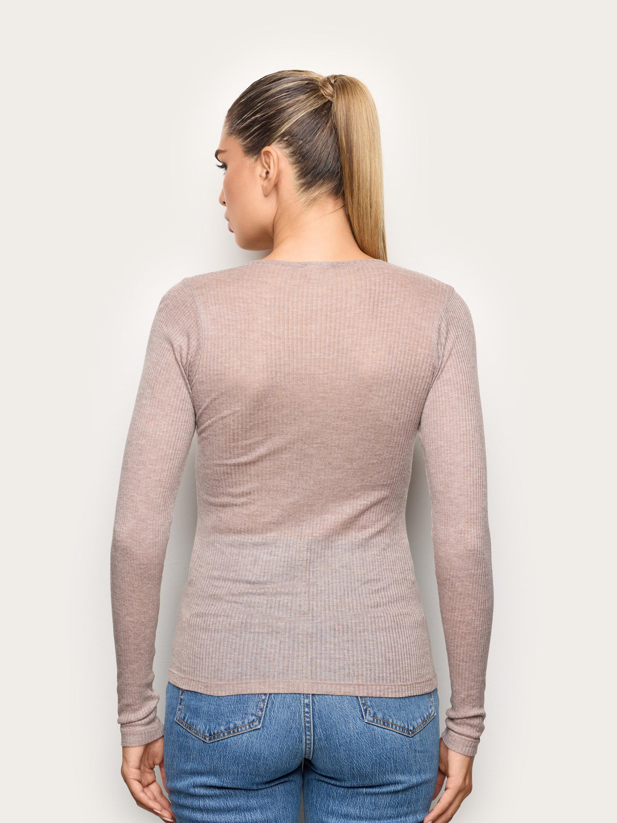 Long-Sleeve T-Shirt - Melange Dove Grey