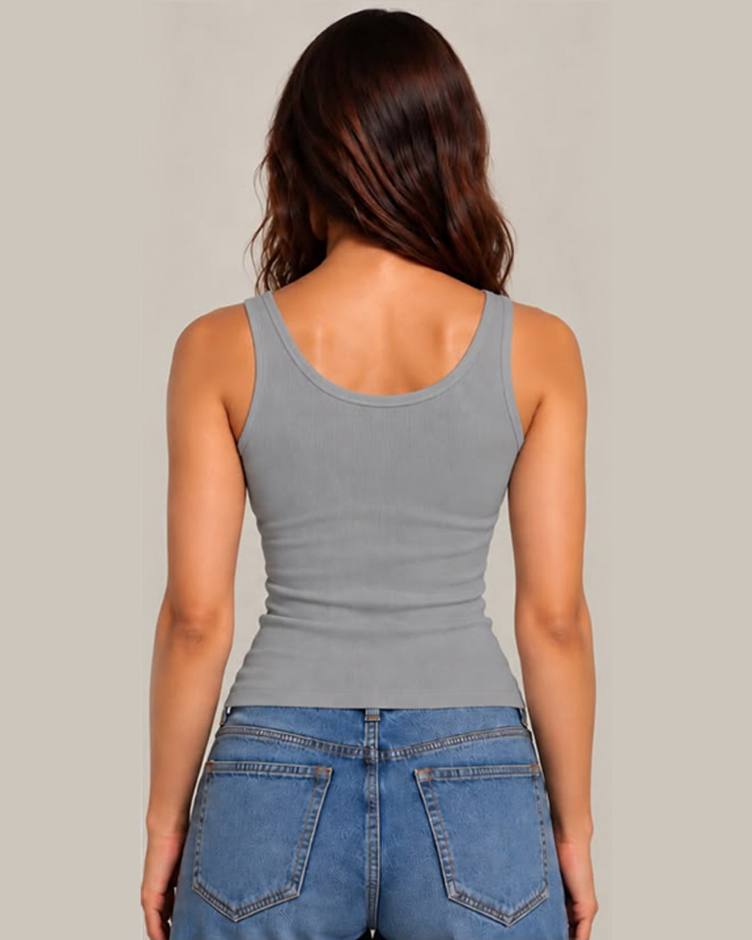 Bebe Logo Tank Top - Grey