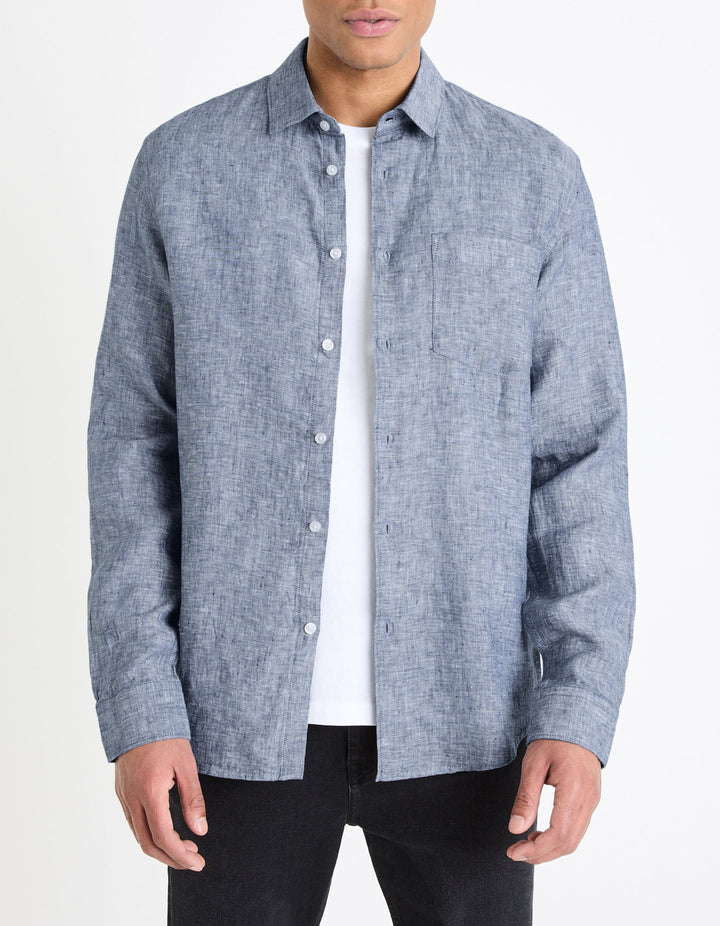 Long Sleeves Shirts Linen - Chambray