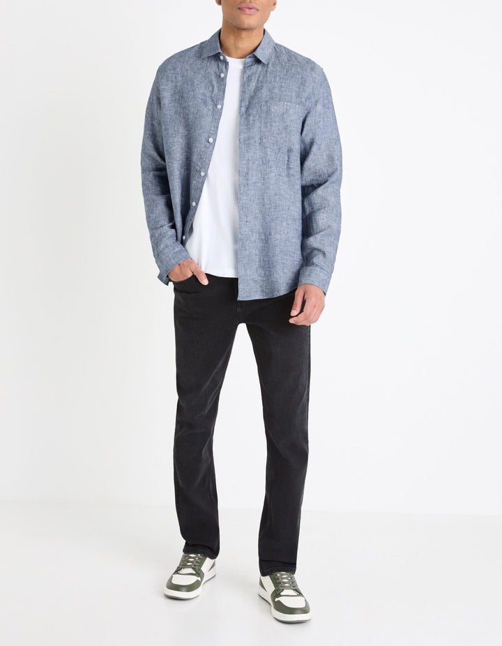 Long Sleeves Shirts Linen - Chambray