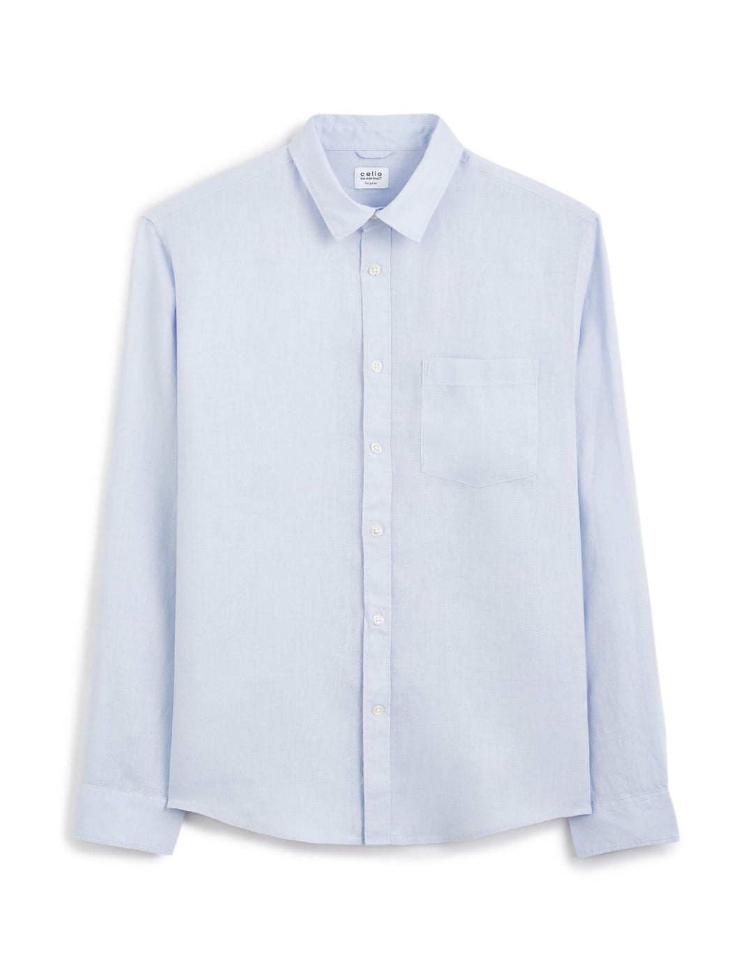 Long Sleeves Shirts Linen - Light Blue