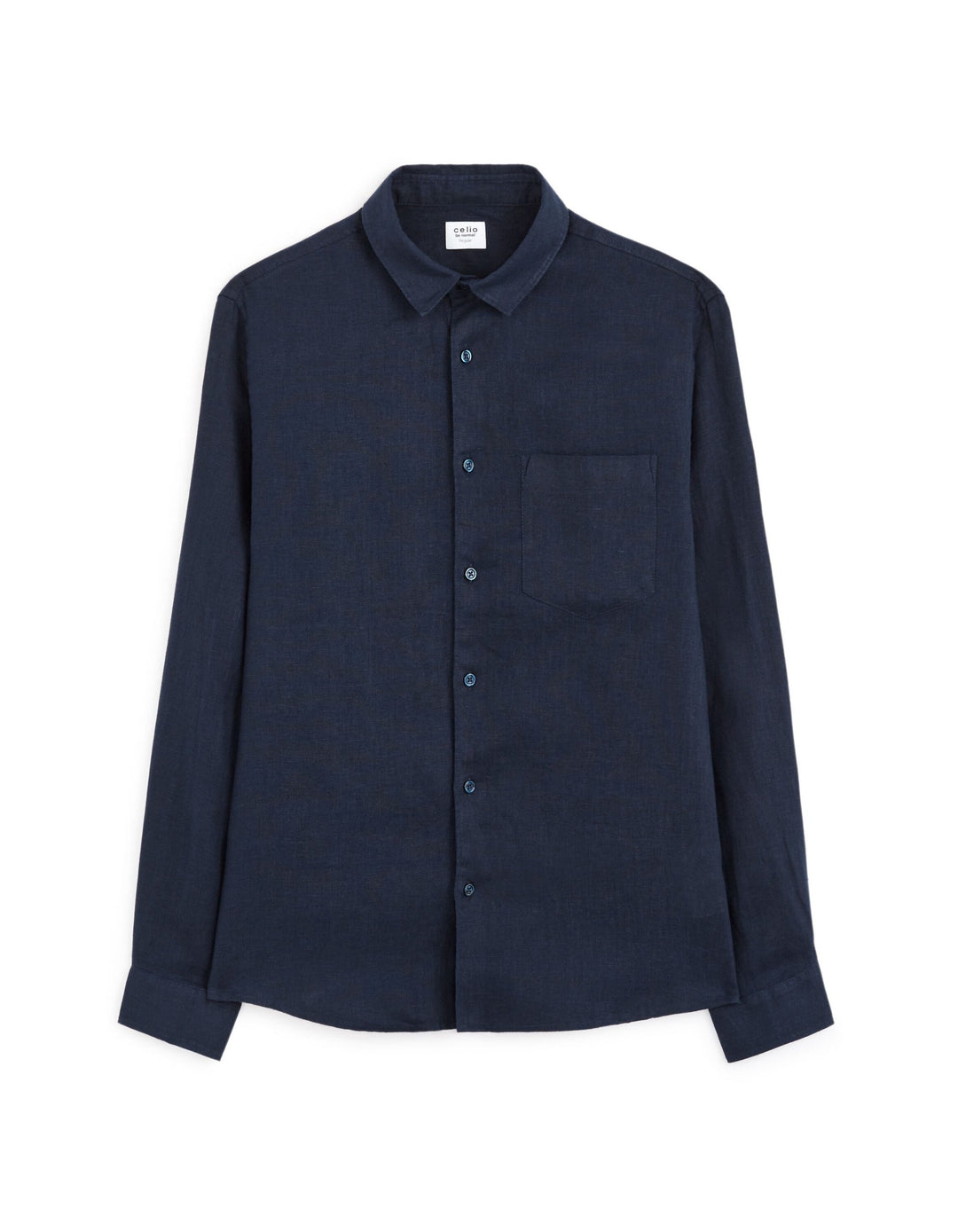 Long Sleeves Shirts Linen - Navy