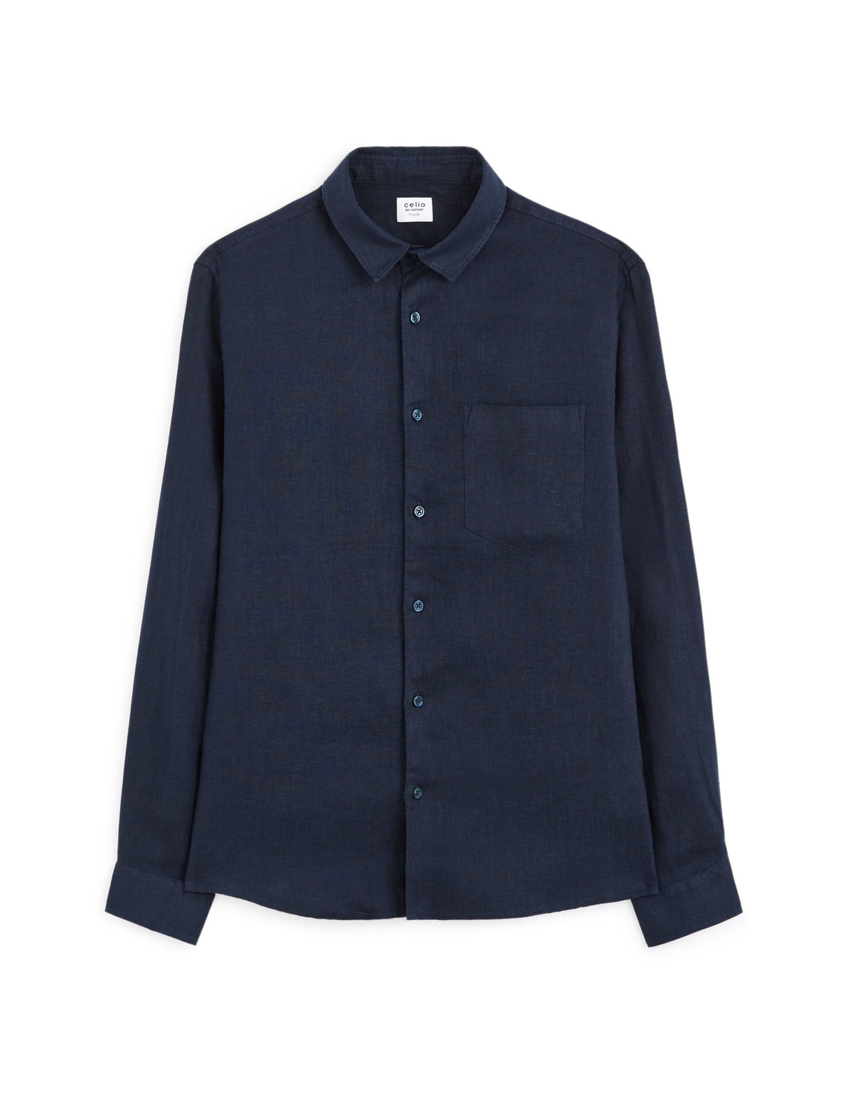 Long Sleeves Shirts Linen - Navy