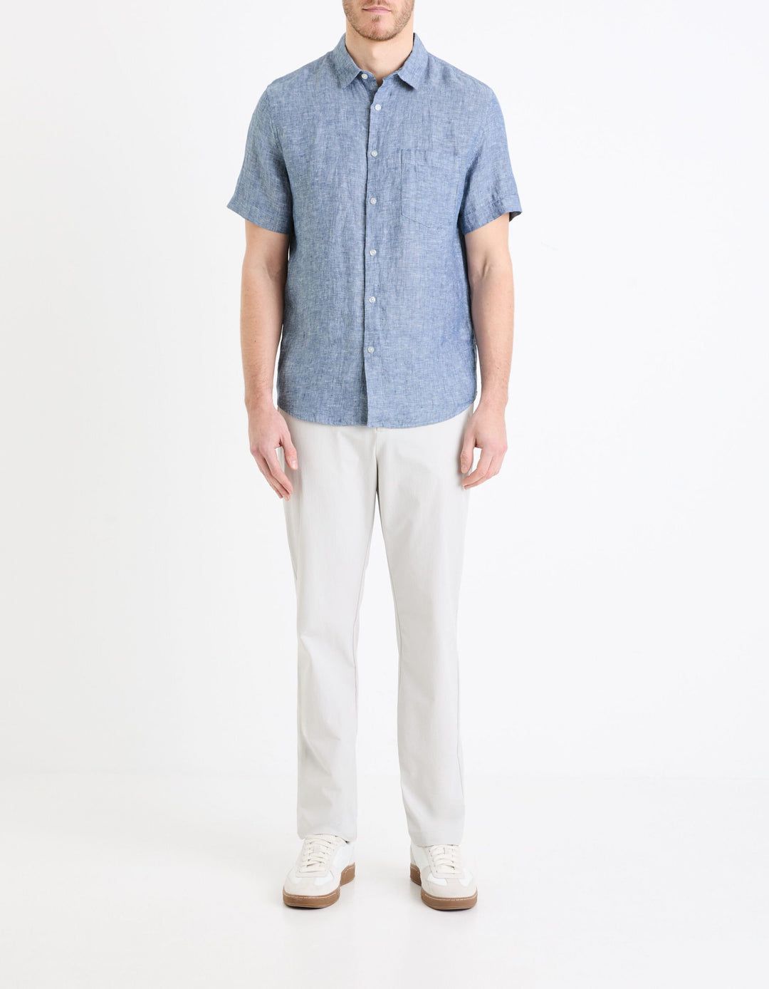 Short Sleeves Shirts Linen - Chambray