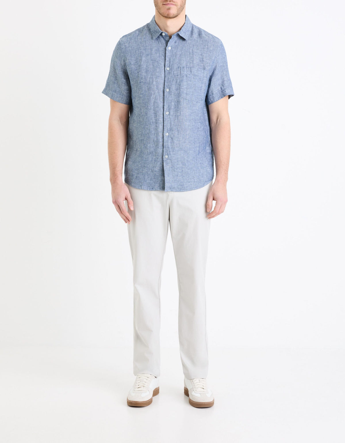 Short Sleeves Shirts Linen - Chambray