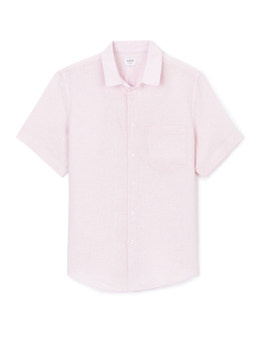 Short Sleeves Shirts Linen - Light Pink
