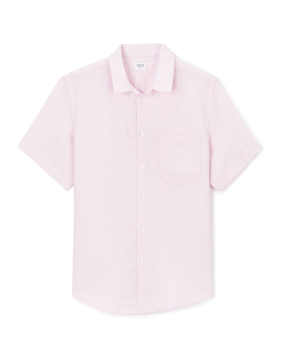 Short Sleeves Shirts Linen - Light Pink