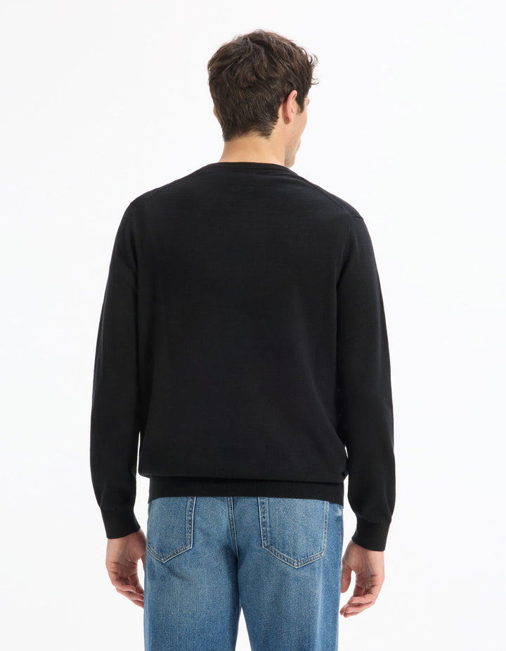 Crew Neck Jumper - Black