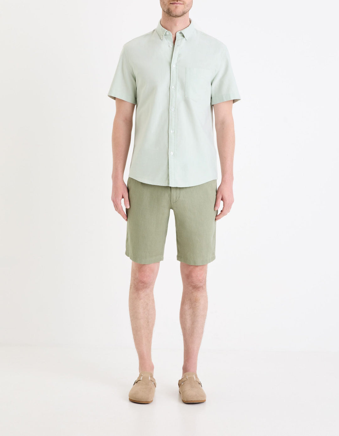 Bermudas linen - Vert Sauge