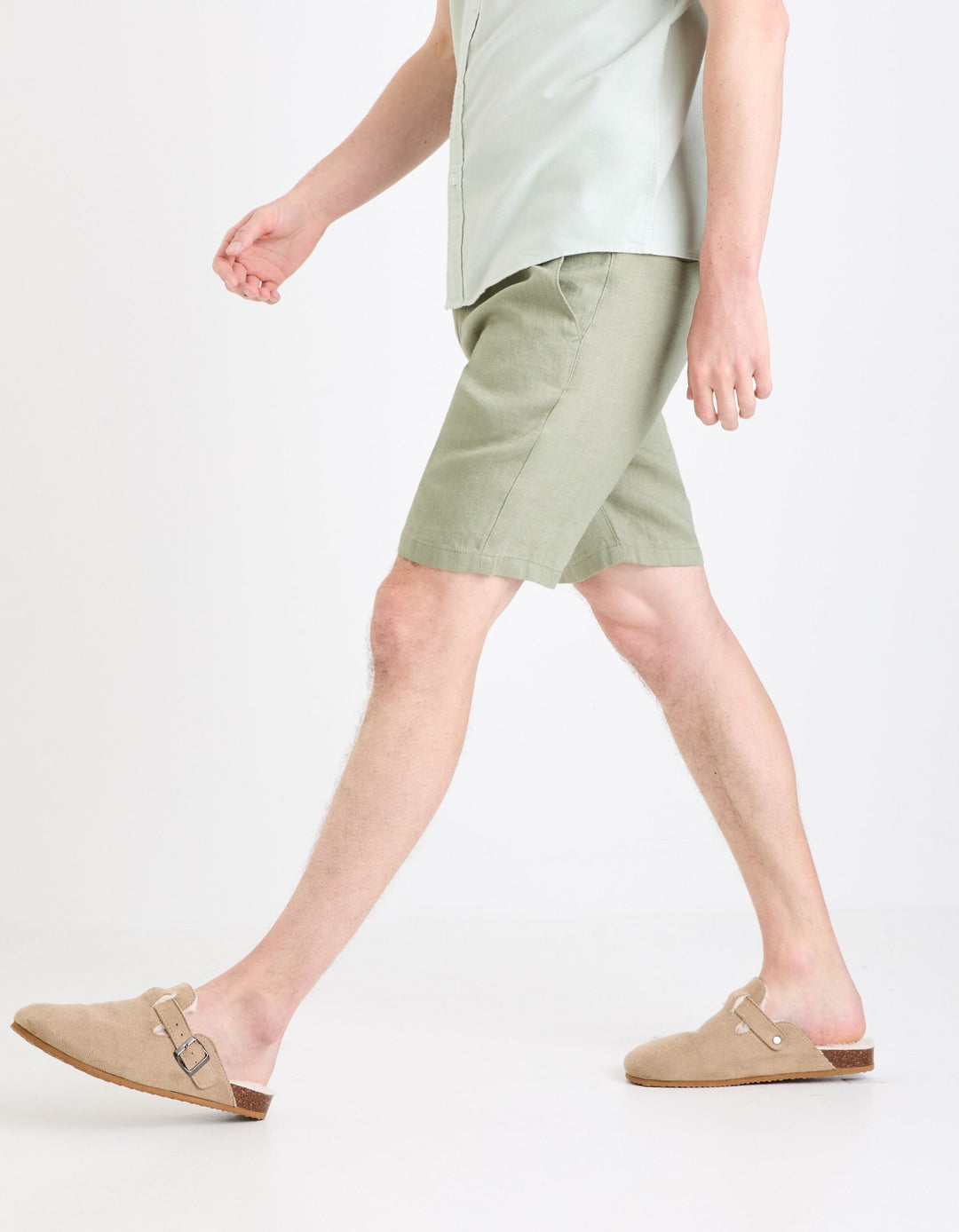 Bermudas linen - Vert Sauge