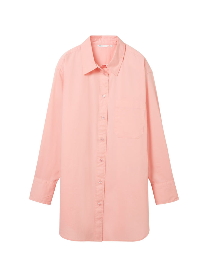 long shirt with chest pocket - Pink