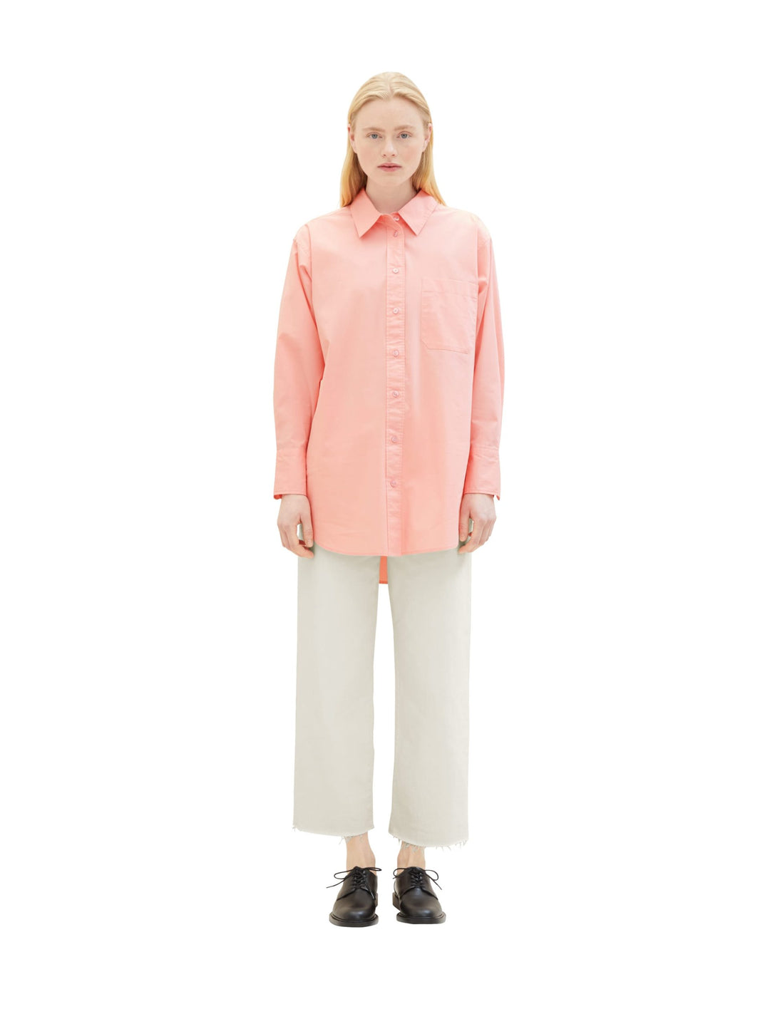 long shirt with chest pocket - Pink