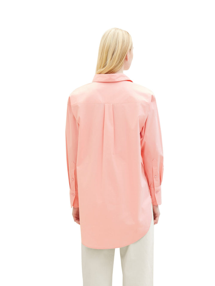 long shirt with chest pocket - Pink