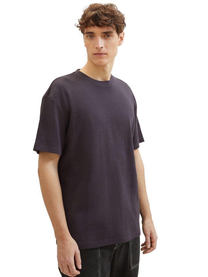 T-shirt with a waffle texture - Gray