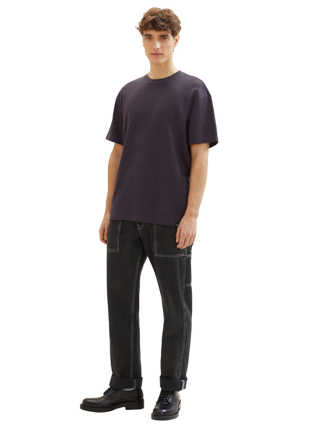 T-shirt with a waffle texture - Gray