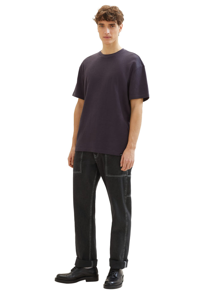 T-shirt with a waffle texture - Gray