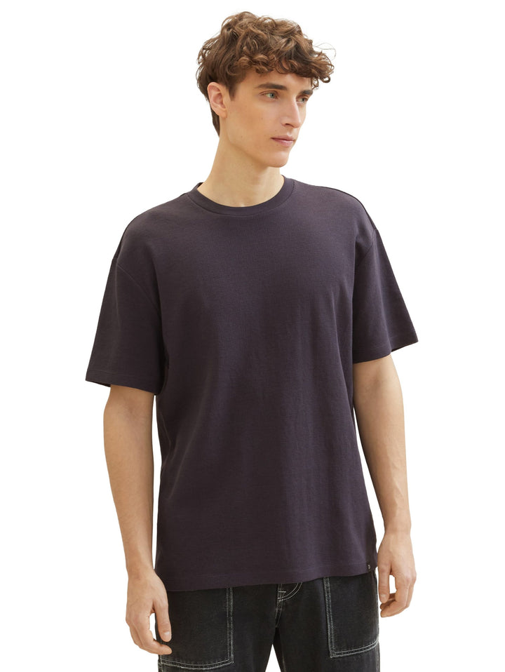 T-shirt with a waffle texture - Gray