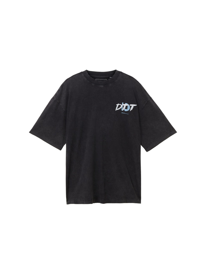 Oversized T-shirt with a print - Black