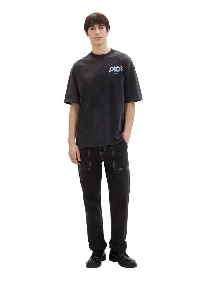 Oversized T-shirt with a print - Black