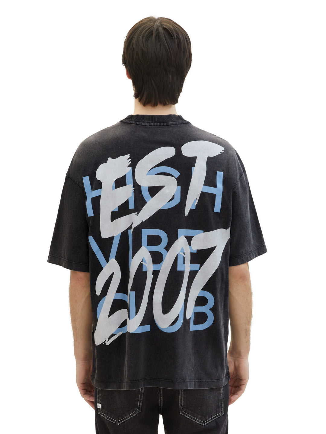 Oversized T-shirt with a print - Black