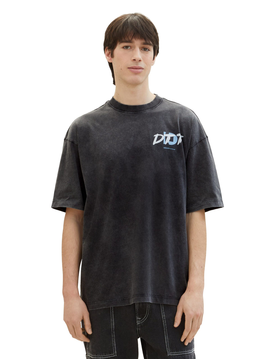 Oversized T-shirt with a print - Black